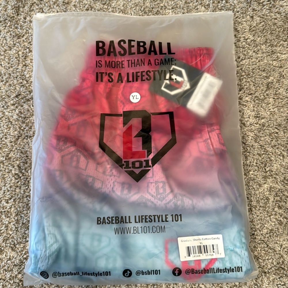 BRAND NEW Baseball Lifestyle 101 Ice Cream Shorts - Cotton Candy
